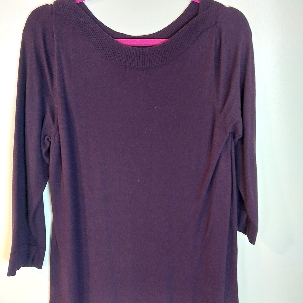 Worthington Plum Boatneck Sweater‎ Size Lg,Tunic / Business Wear / #3152
